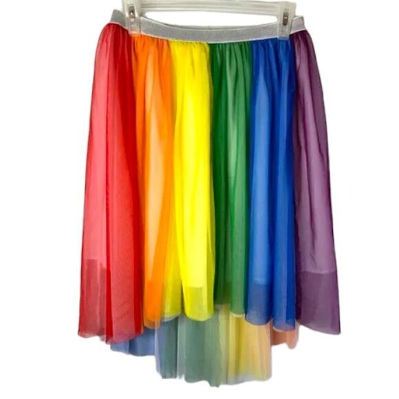 Rainbow Women’s Tulle High Low Adult Skirt Size Small - Picture 1 of 9